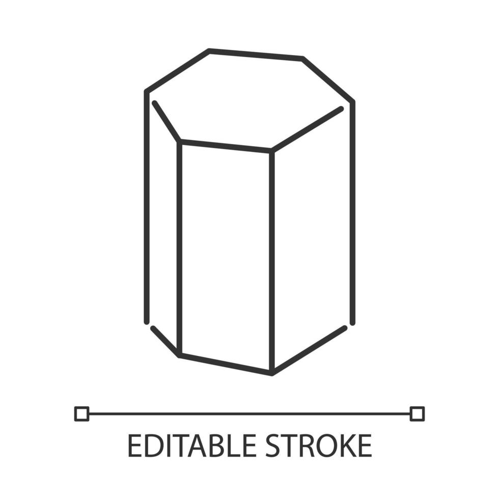 Hexagonal prism linear icon vector