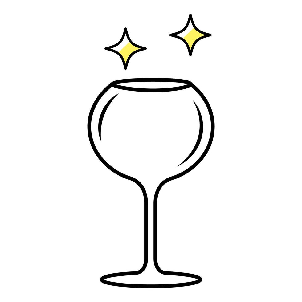 icono de color de copa de vino de alsacia vector