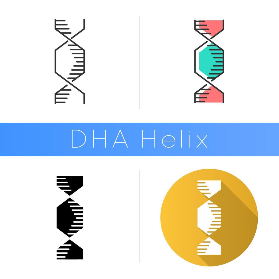 Hexagonal DNA helix icon vector