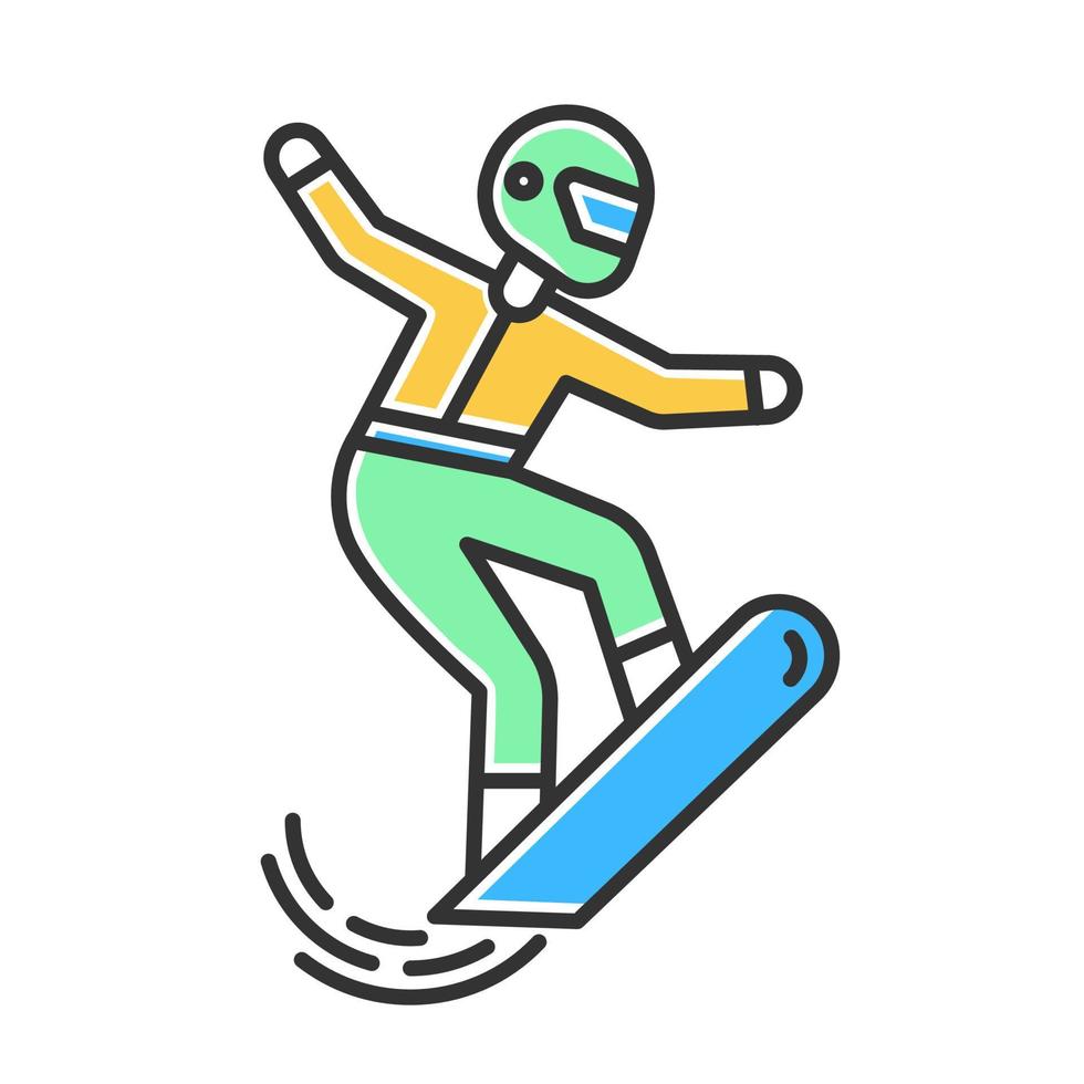 Snowboarding color icon vector