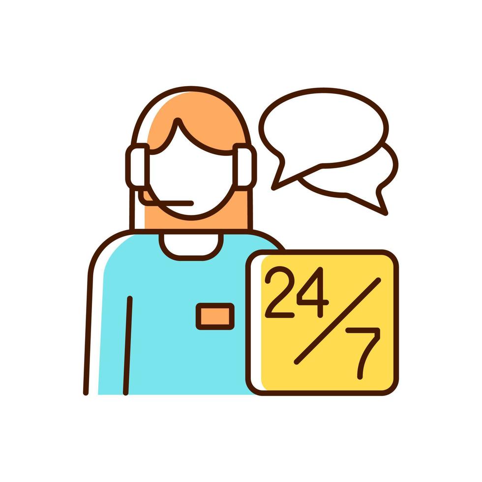 Customer support RGB color icon vector