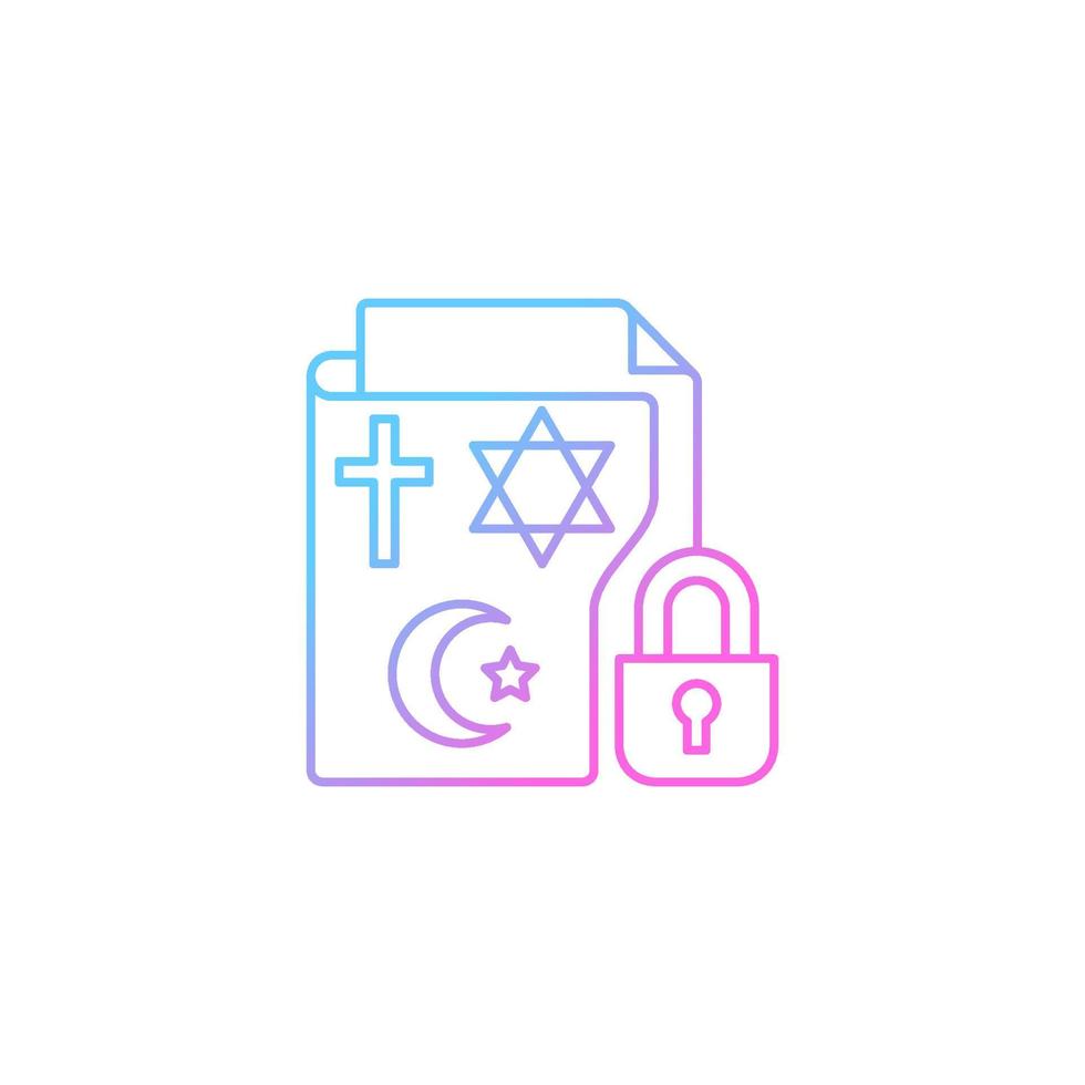 Religious beliefs information gradient linear vector icon