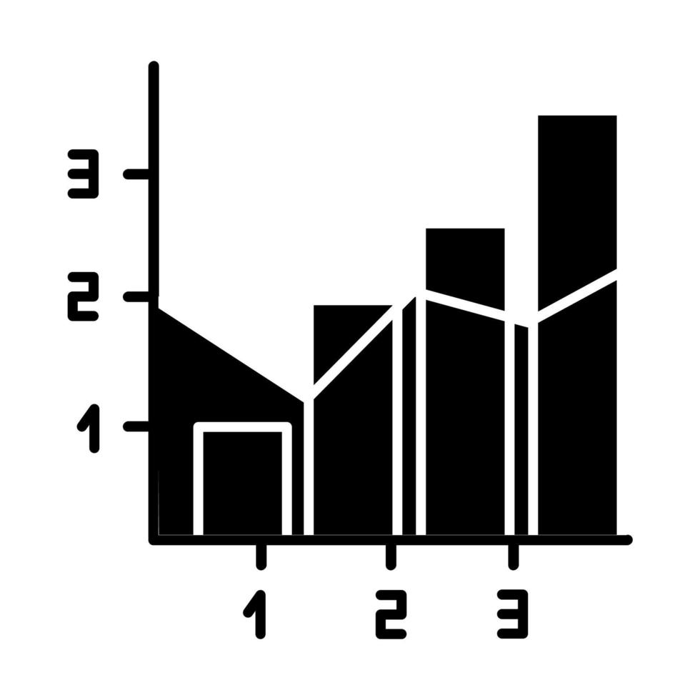 icono de glifo de gráfico mixto vector