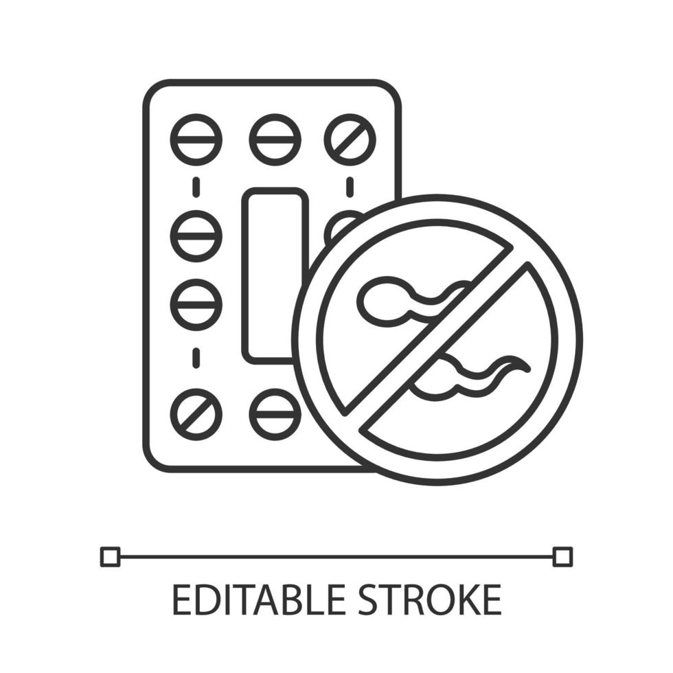 Oral contraceptive linear icon vector