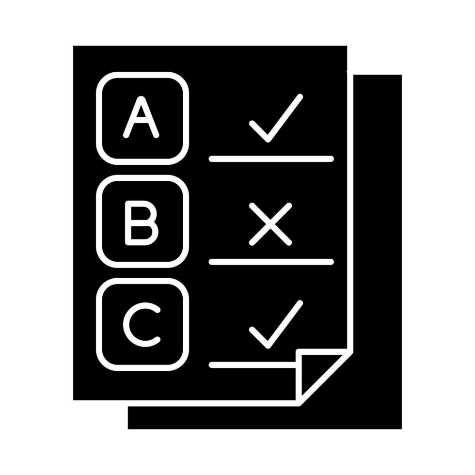 Written survey glyph icon vector