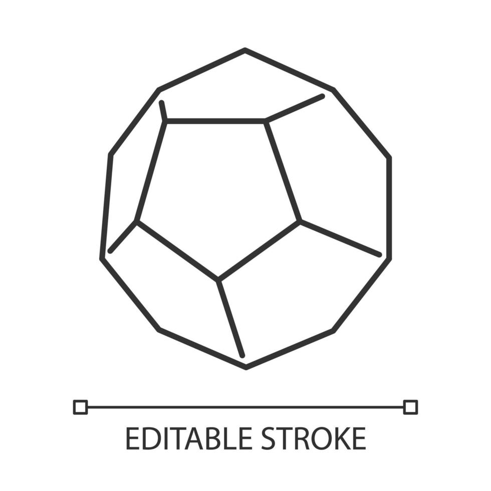 Dodecahedron linear icon vector