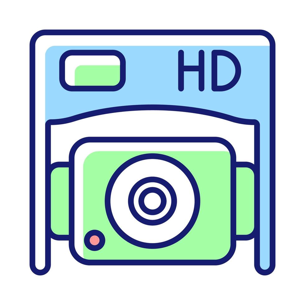 HD bottom camera RGB color manual label icon vector