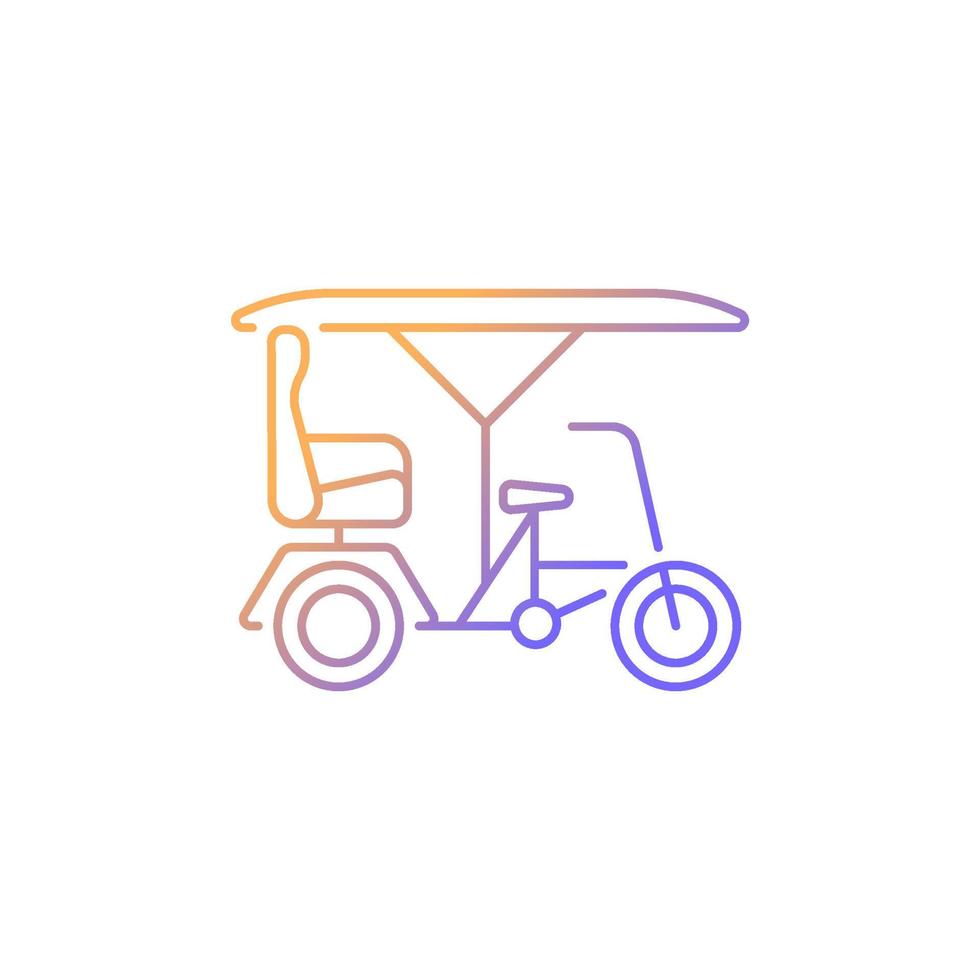 Bicitaxi gradient linear vector icon