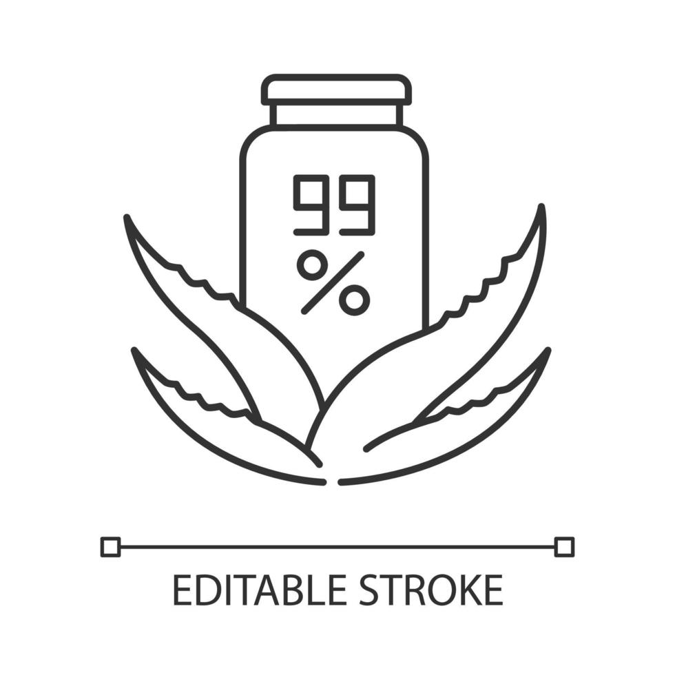 icono lineal perfecto de píxeles de cera orgánica pura. cuidado de la piel con hierbas medicinales. ungüento, ungüento. Ilustración personalizable de línea fina. símbolo de contorno. dibujo de contorno aislado vectorial. trazo editable vector