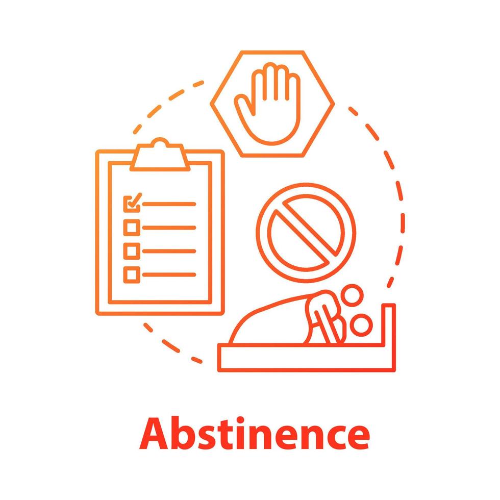 Abstinence red concept icon vector