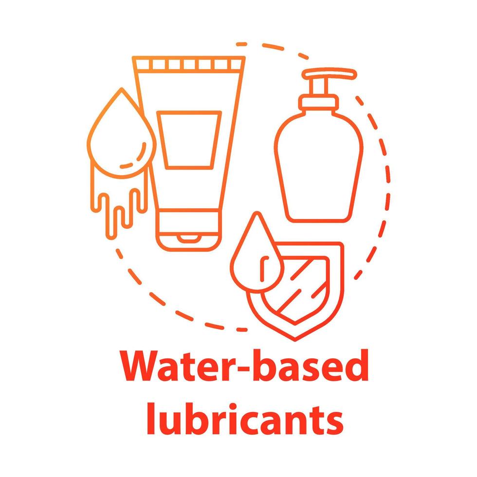 Water-based lubricants red concept icon vector