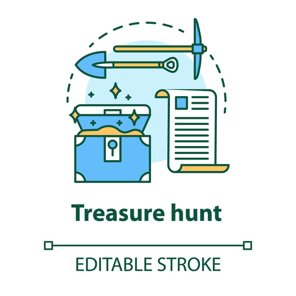 Treasure hunt concept icon vector