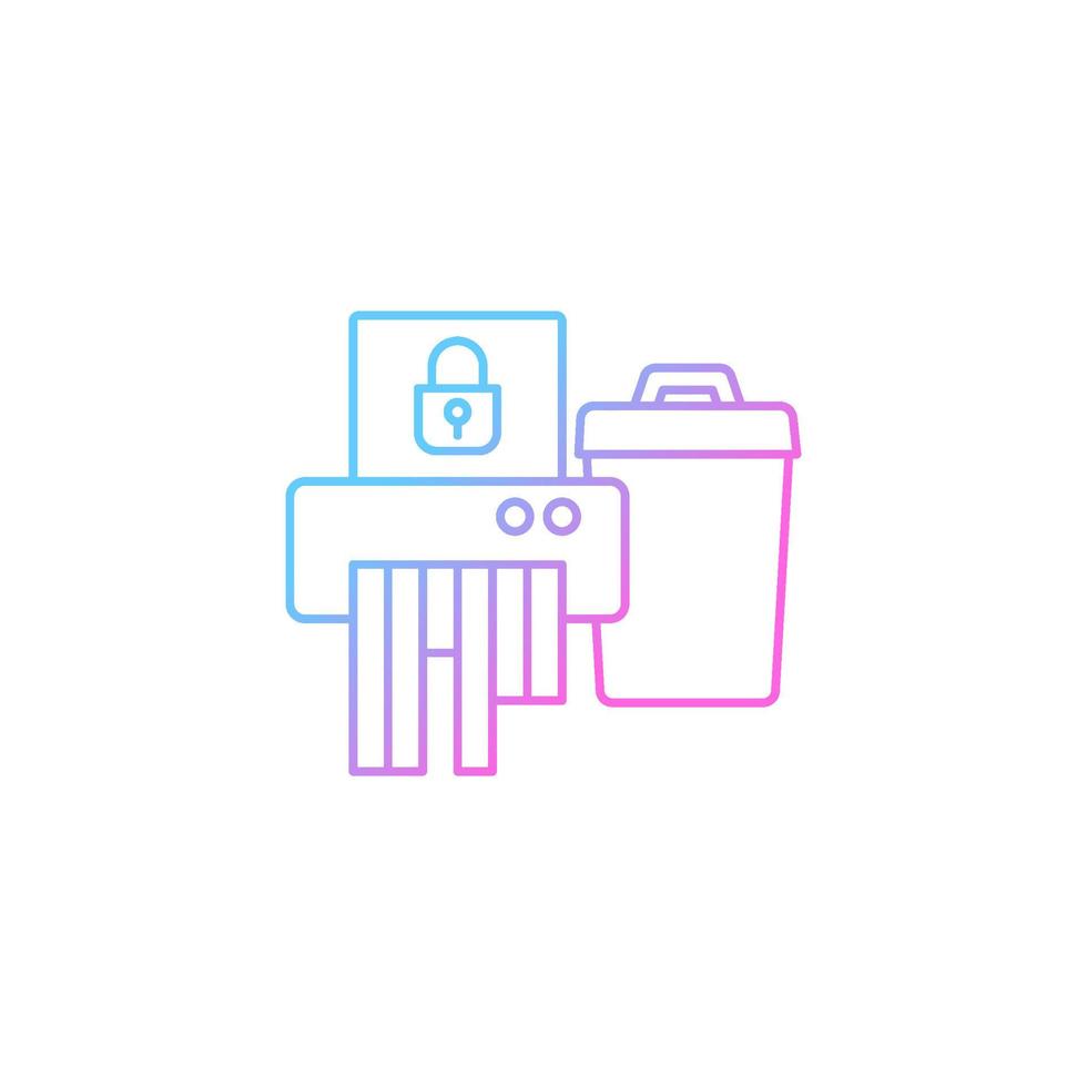 Sensitive information disposal gradient linear vector icon