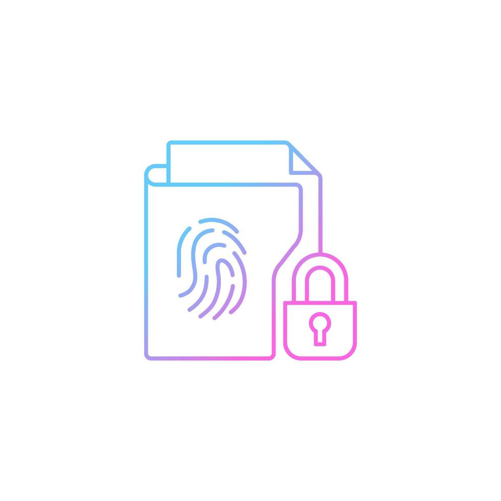 Sensitive information protection gradient linear vector icon