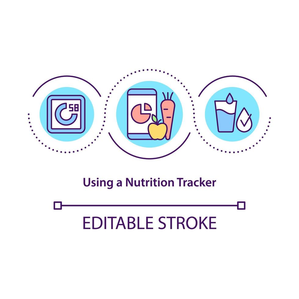 Using a nutrition tracker concept icon vector