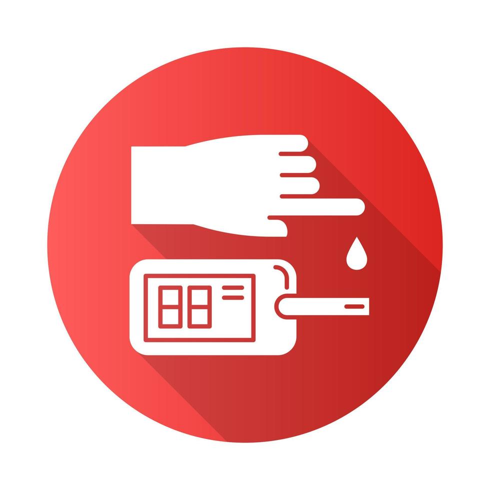 Blood test red flat design long shadow glyph icon vector