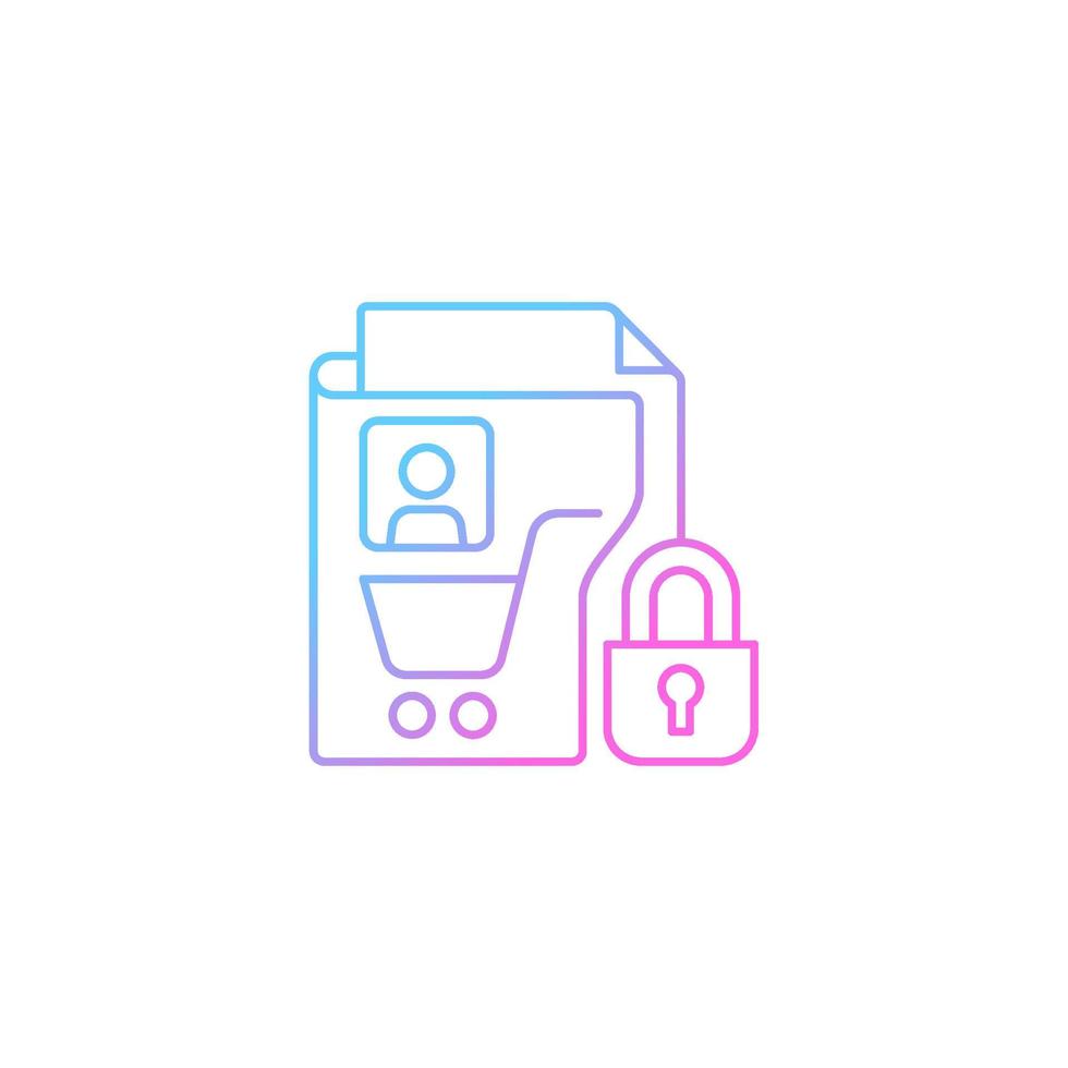 Consumer data privacy gradient linear vector icon