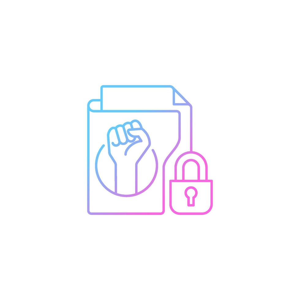 Trade union membership gradient linear vector icon