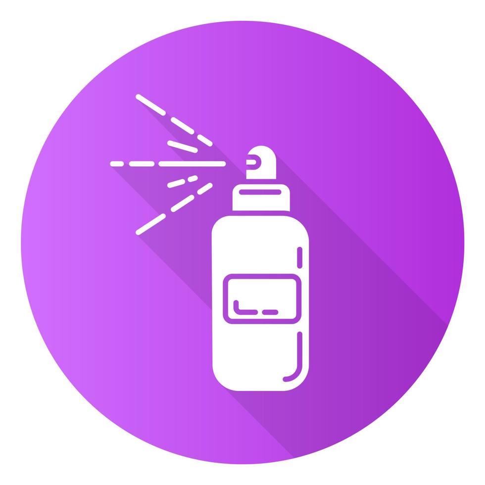 Body spray purple flat design long shadow glyph icon vector