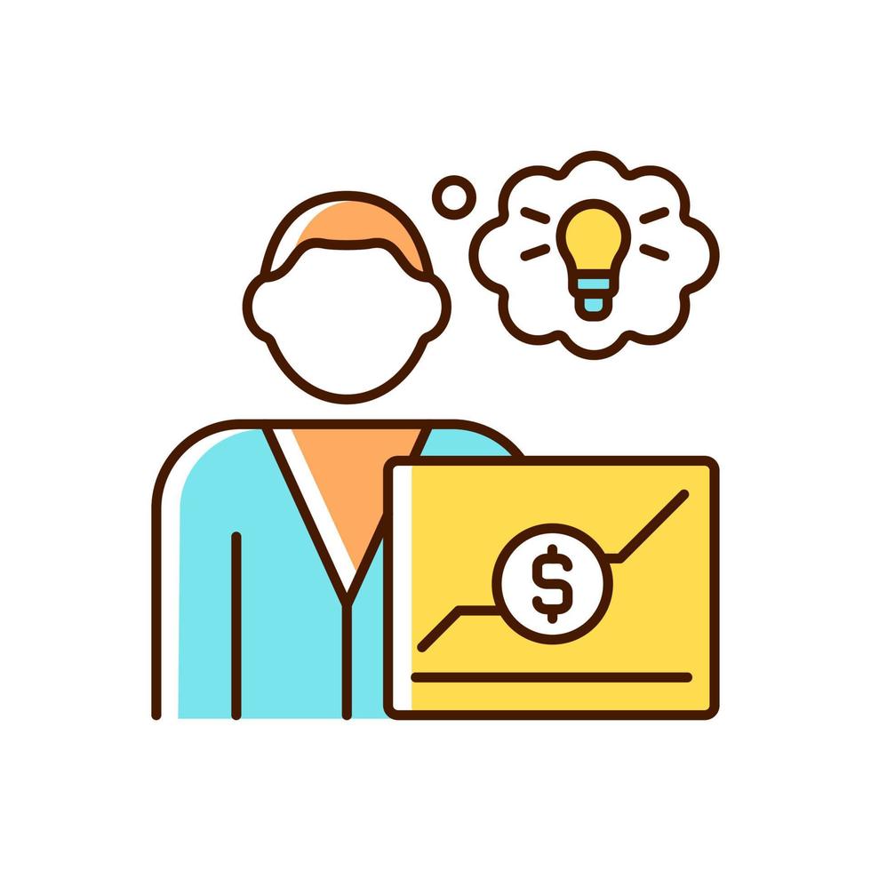 Business analyst RGB color icon vector