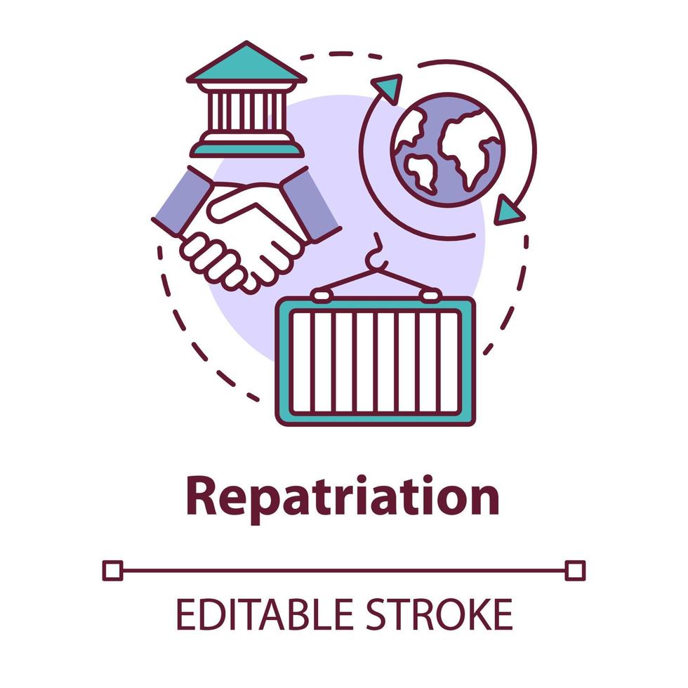 Repatriation concept icon vector