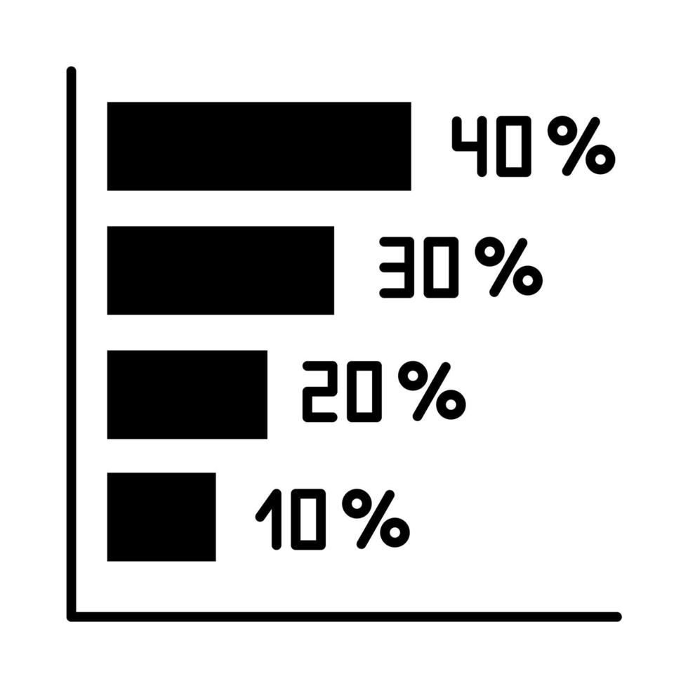 Horizontal histogram glyph icon vector