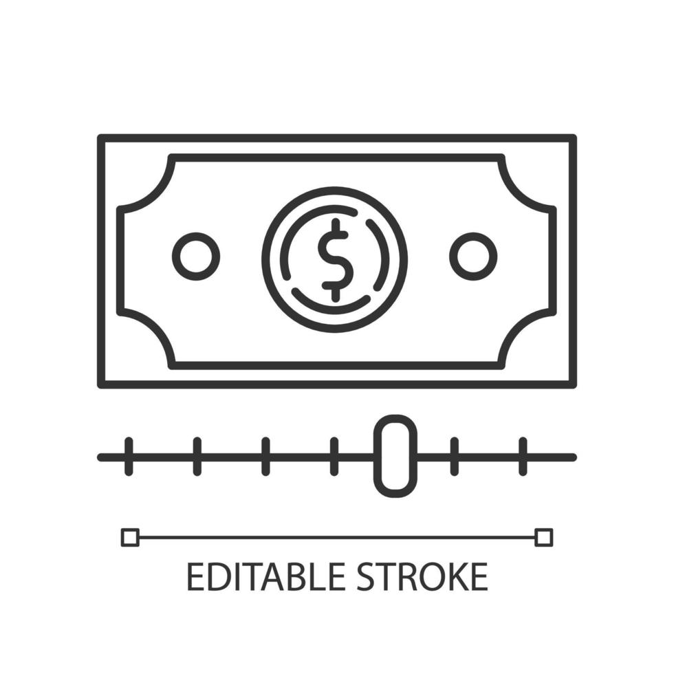 Cash advance linear icon vector