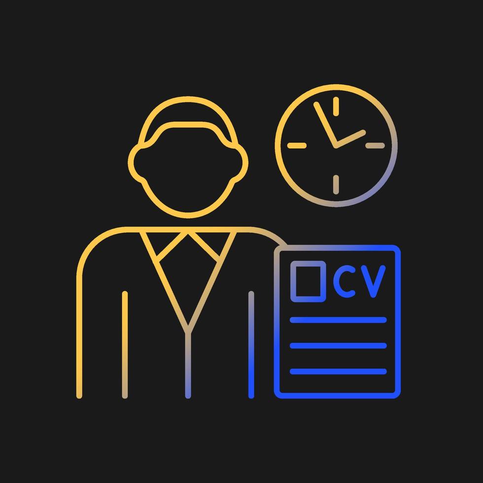 Job applicant gradient vector icon for dark theme