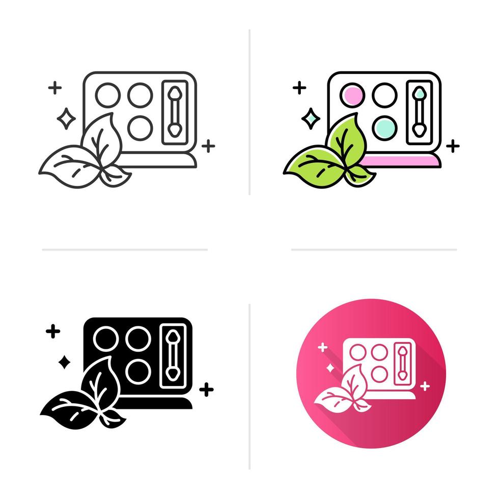 Compact eyeshadow palette color icon vector