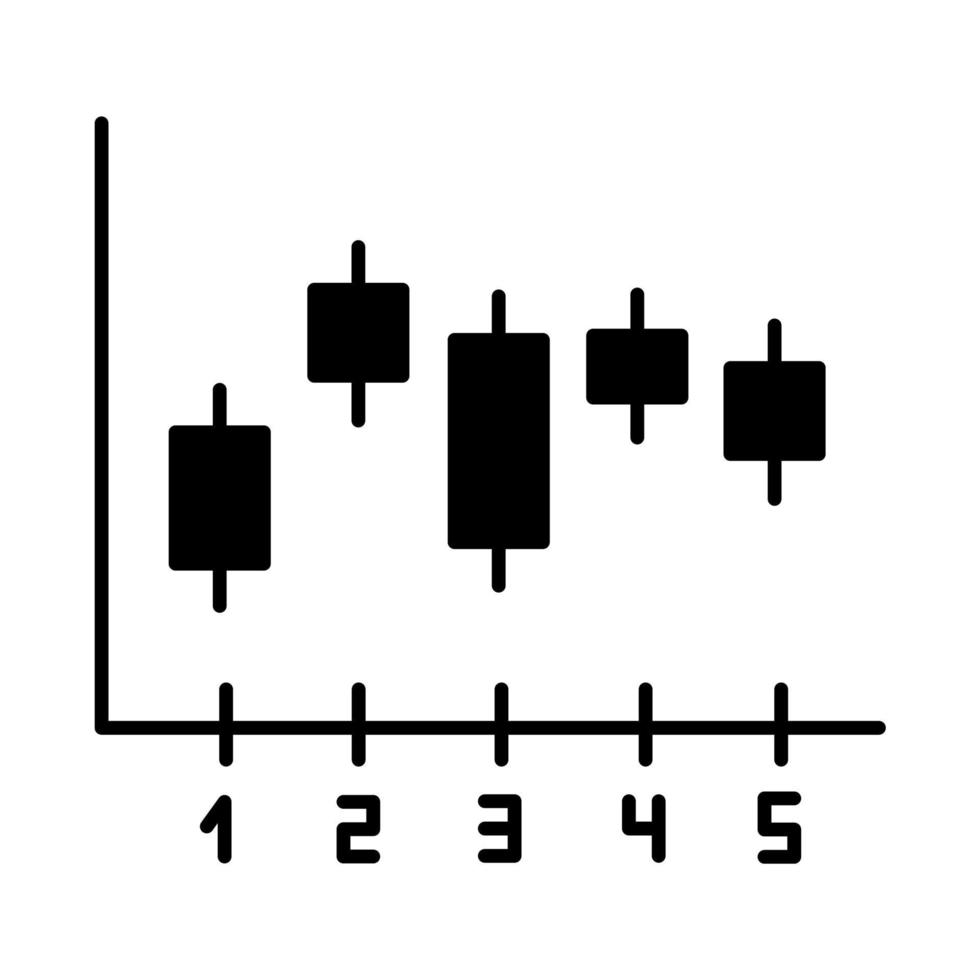 icono de glifo de gráfico de velas vector