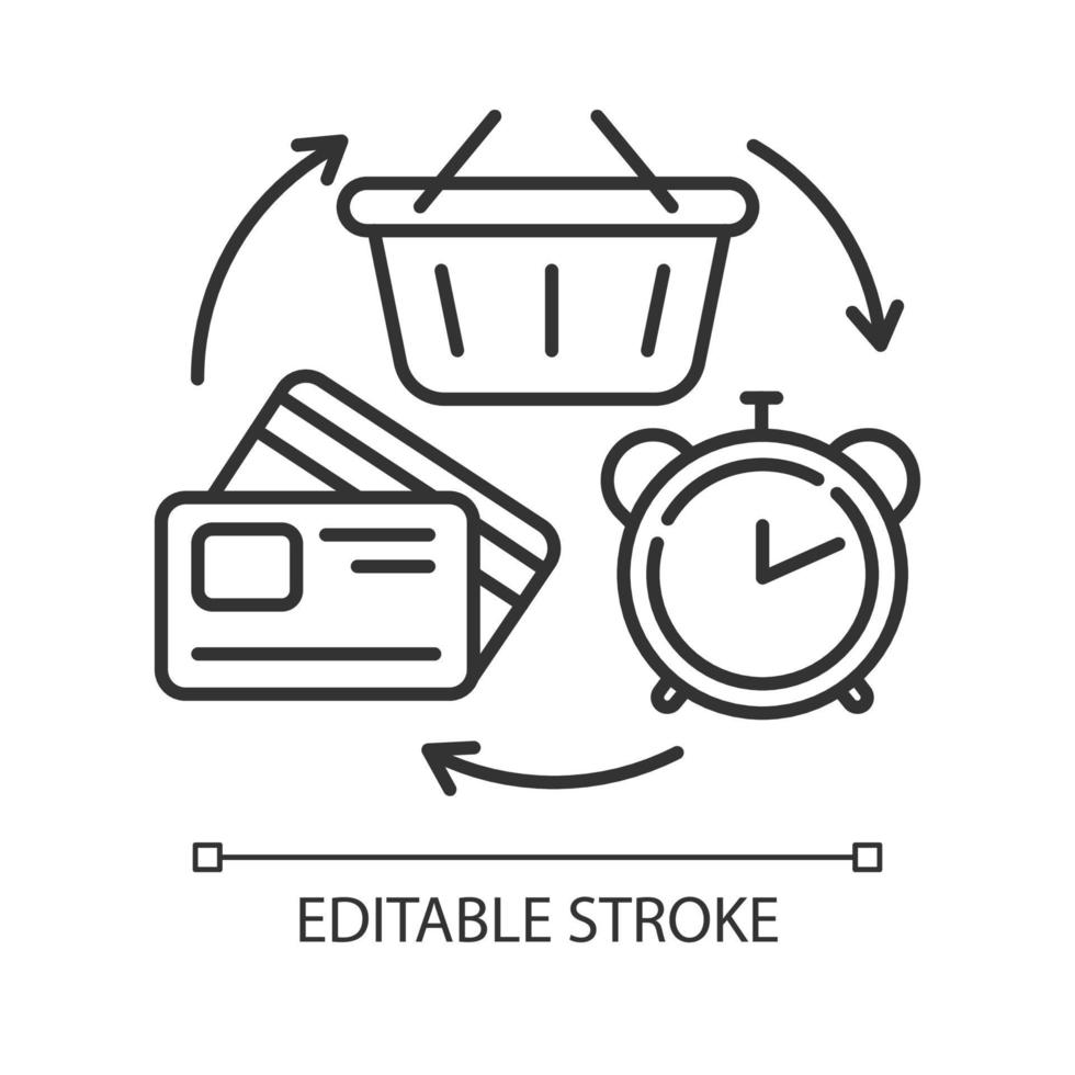 icono lineal de crédito rotatorio vector