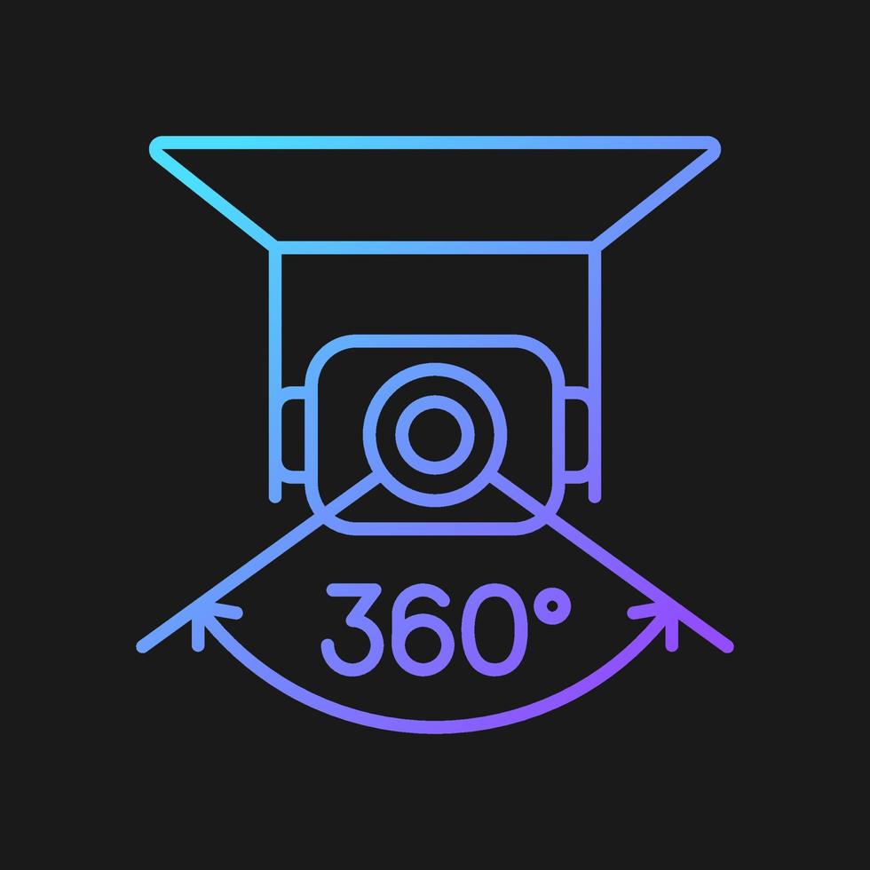 Full camera rotation gradient vector manual label icon for dark theme