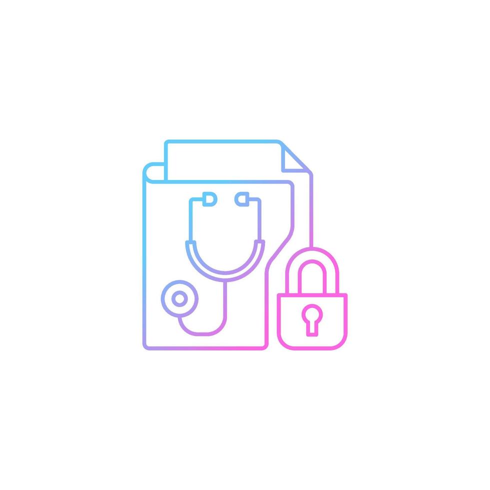 Protected health information gradient linear vector icon