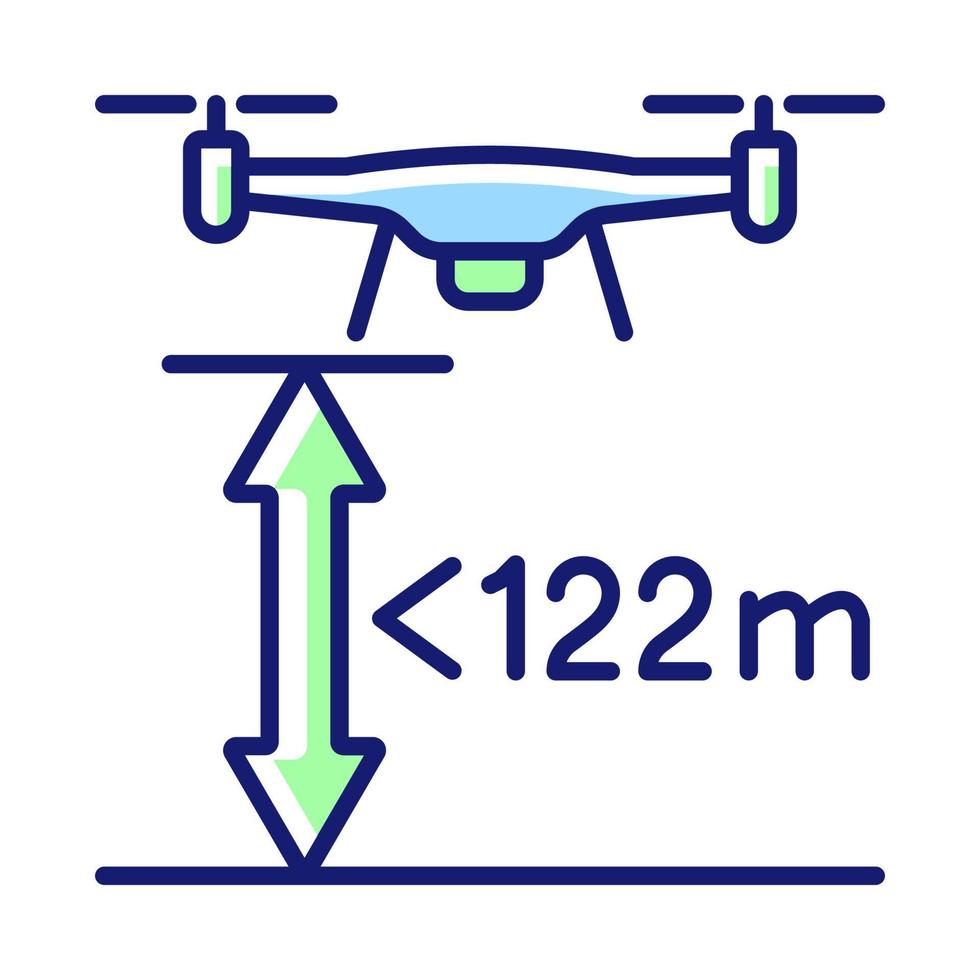 Max flight height RGB color manual label icon vector