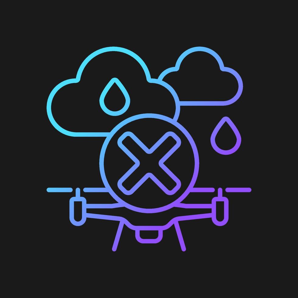 Dont fly when heavy rain gradient vector manual label icon for dark theme