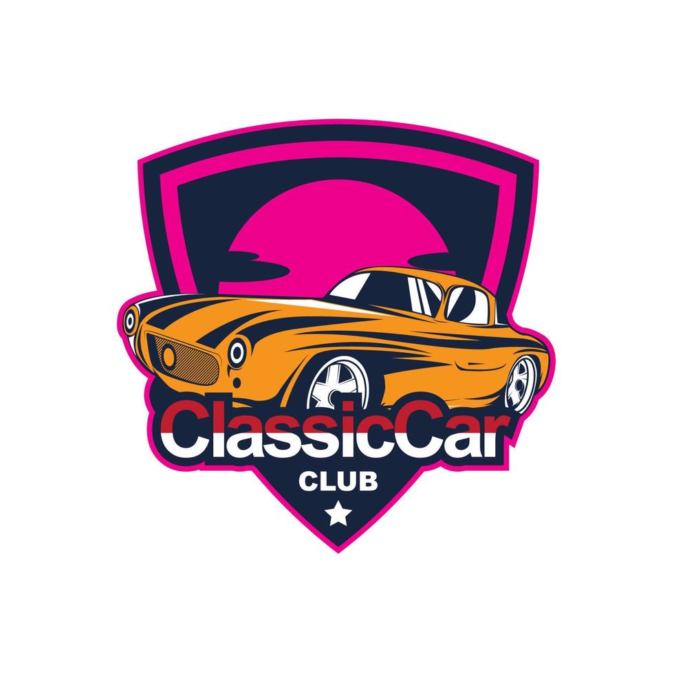 Classic muscle car vector labels