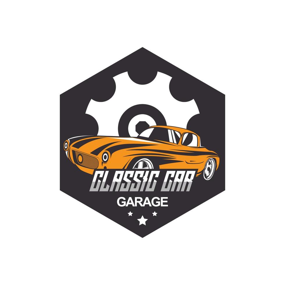 Classic muscle car vector labels