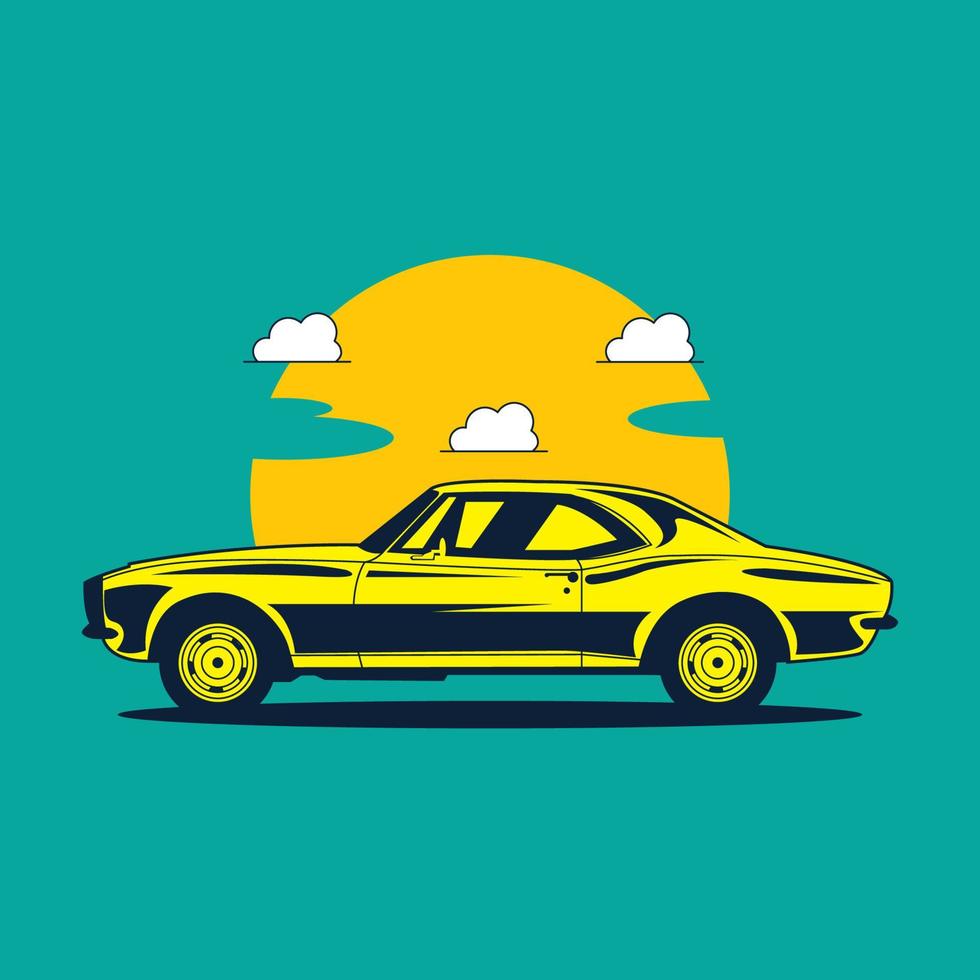 Classic muscle car vector labels