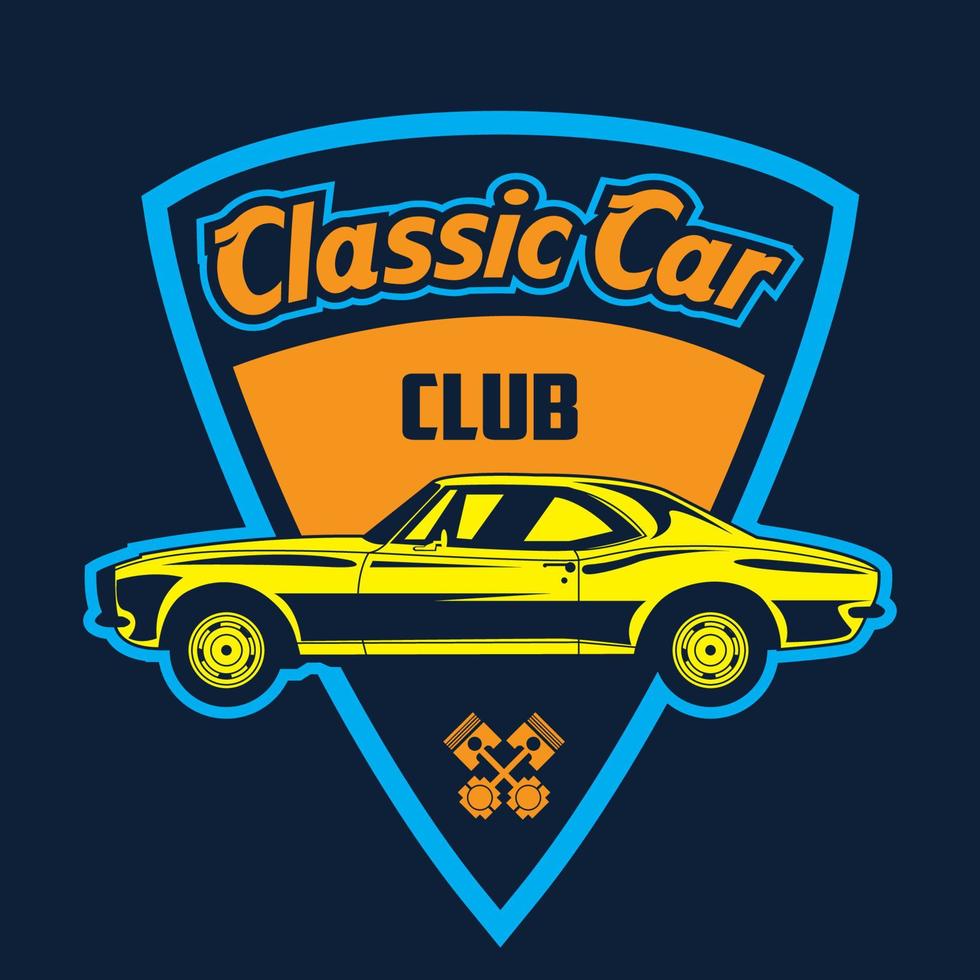 Classic muscle car vector labels