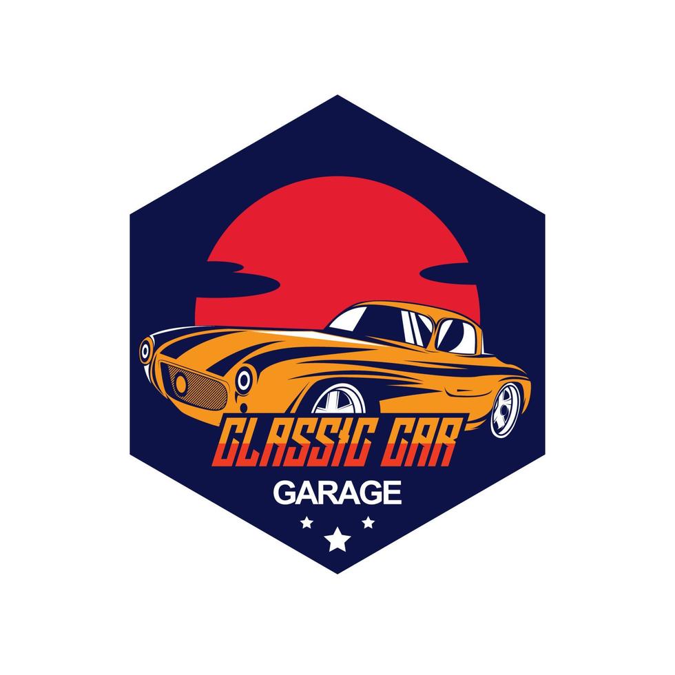 Classic muscle car vector labels