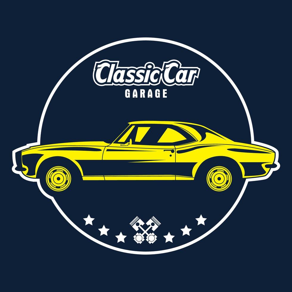 etiquetas de vector de muscle car clásico