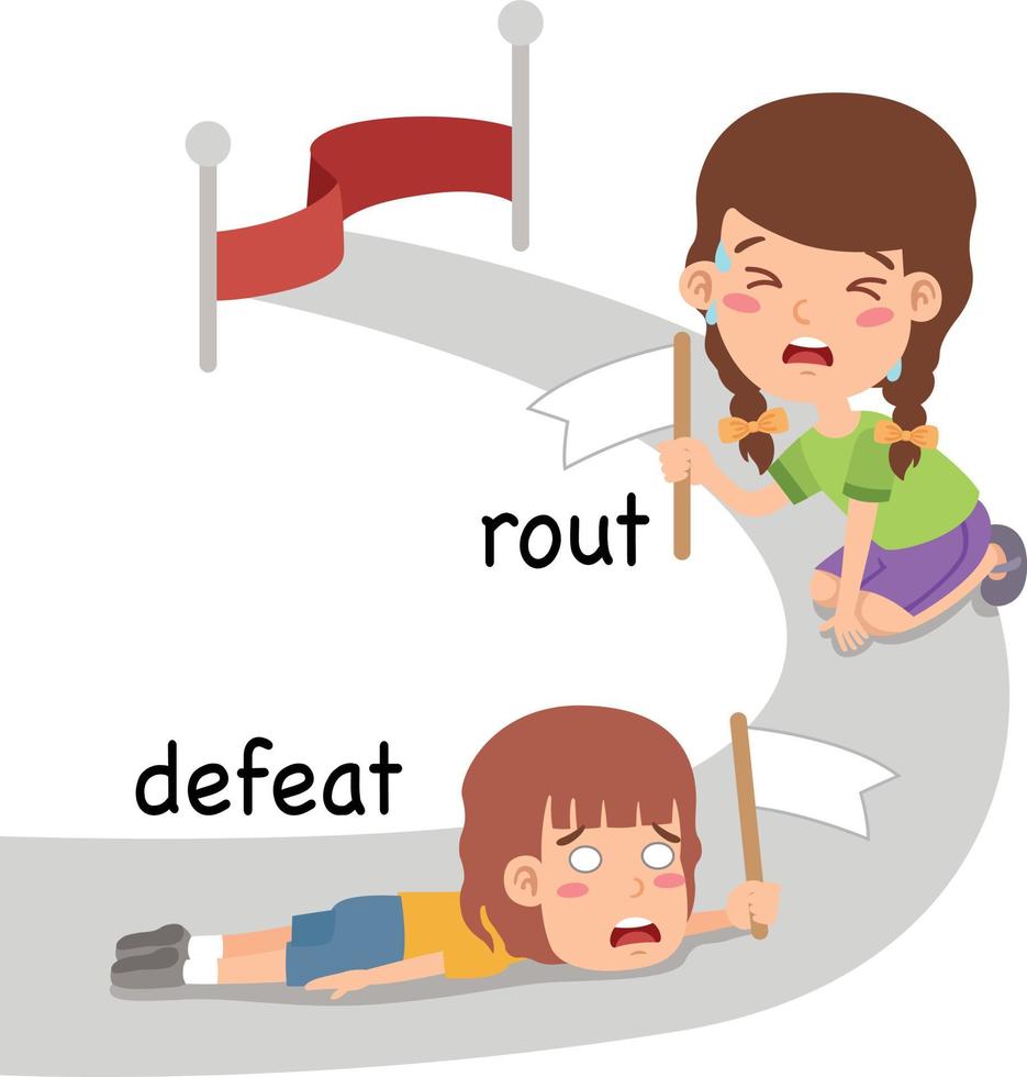 synonyms defeat and rout vector illustration