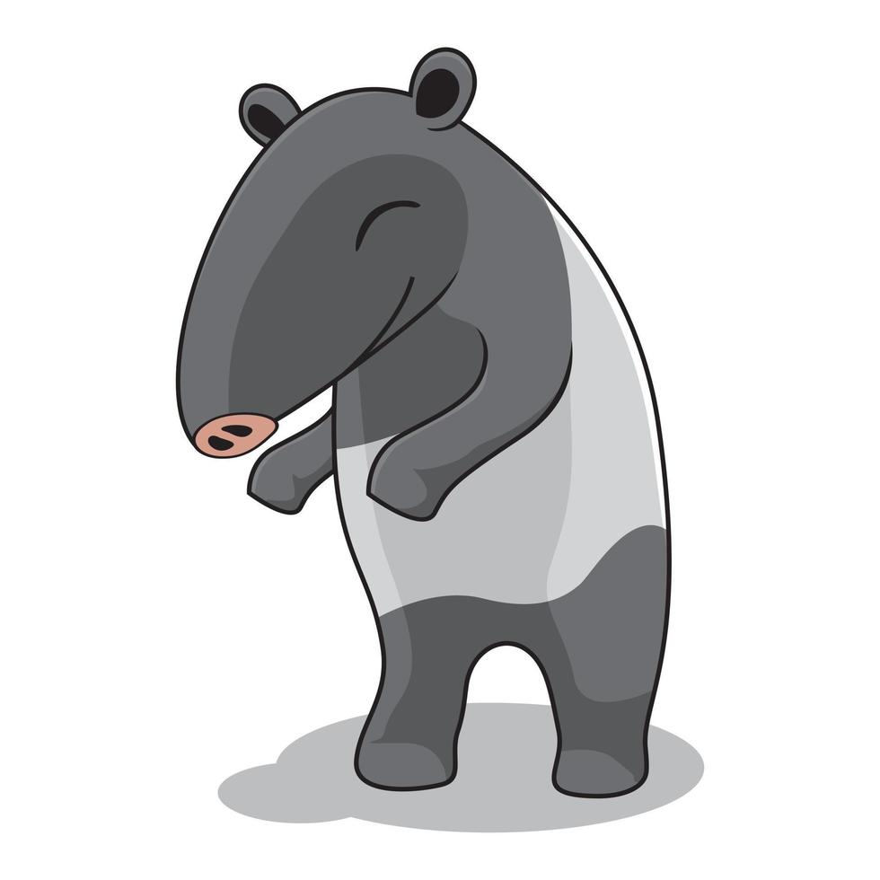 Tapir Cartoon Isolated Illustrations vector