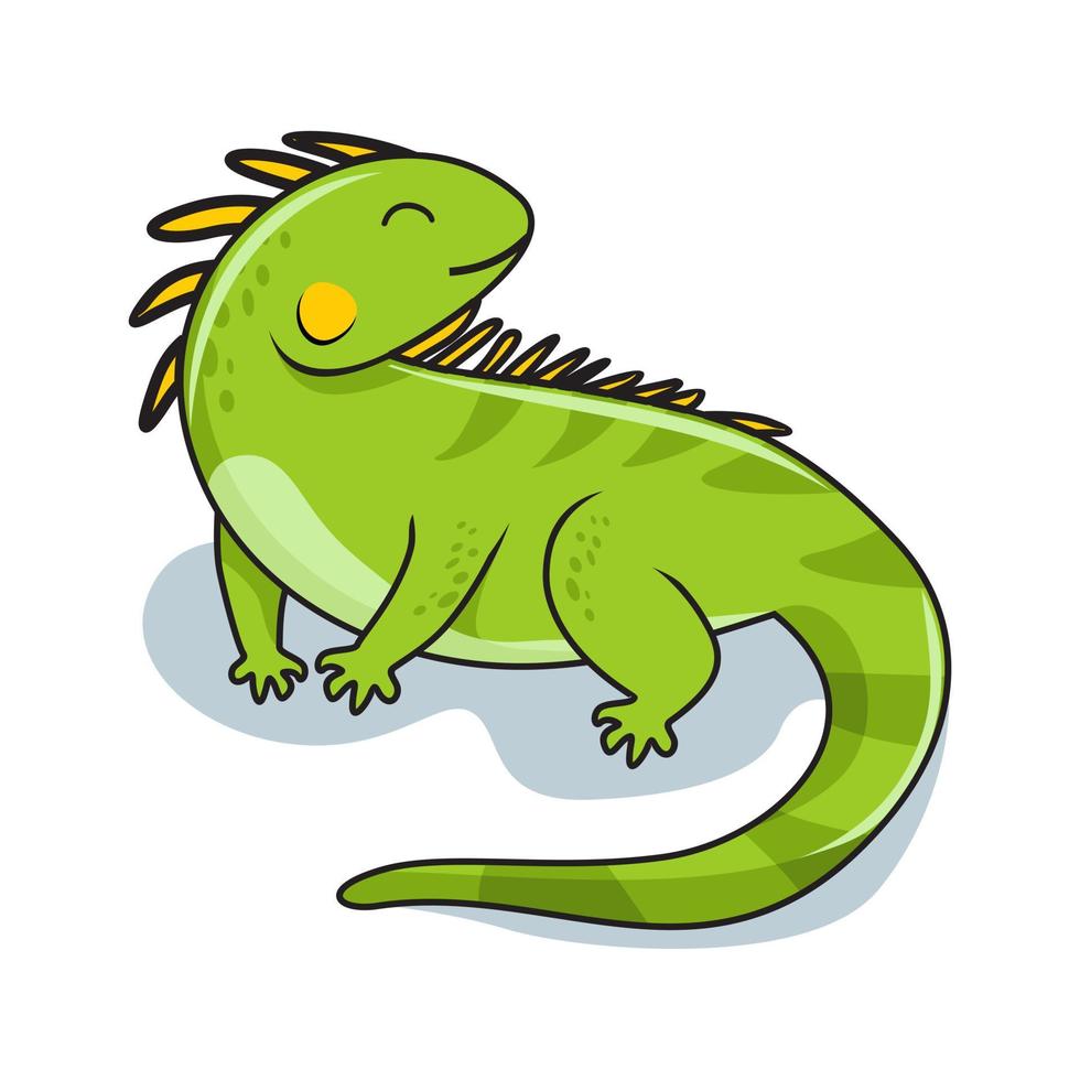 ilustración de dibujos animados de iguana vector