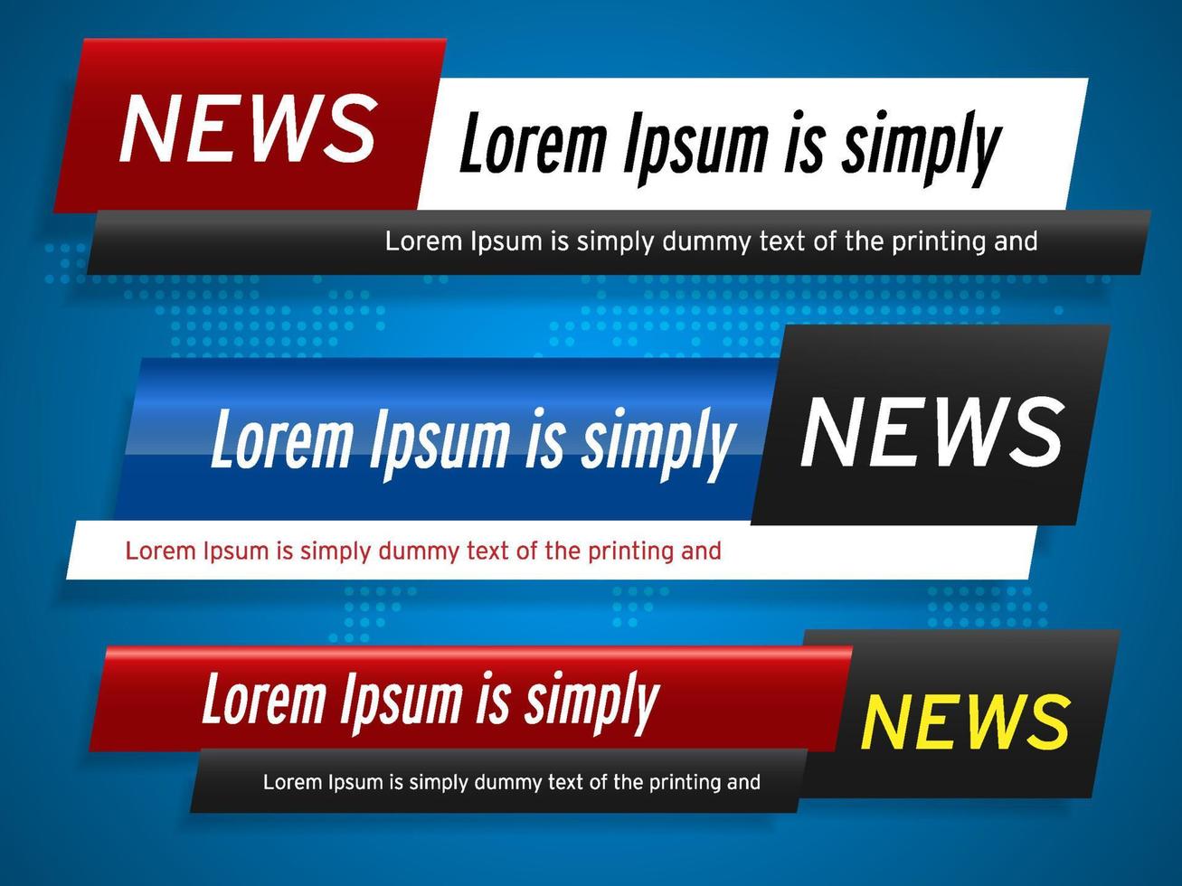 abstract broadcast news lower thirds vector
