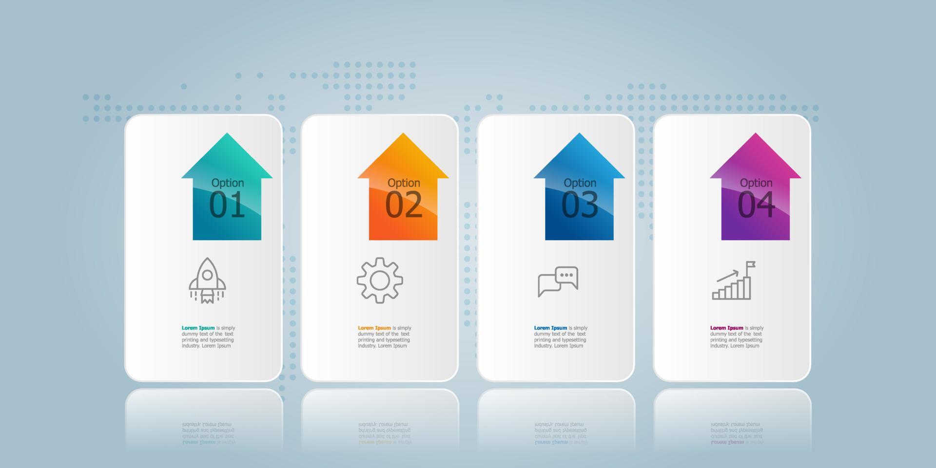 horizontal growth arrow infographic presentation element template vector