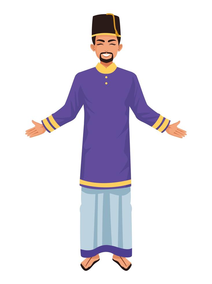 purple muslim man vector