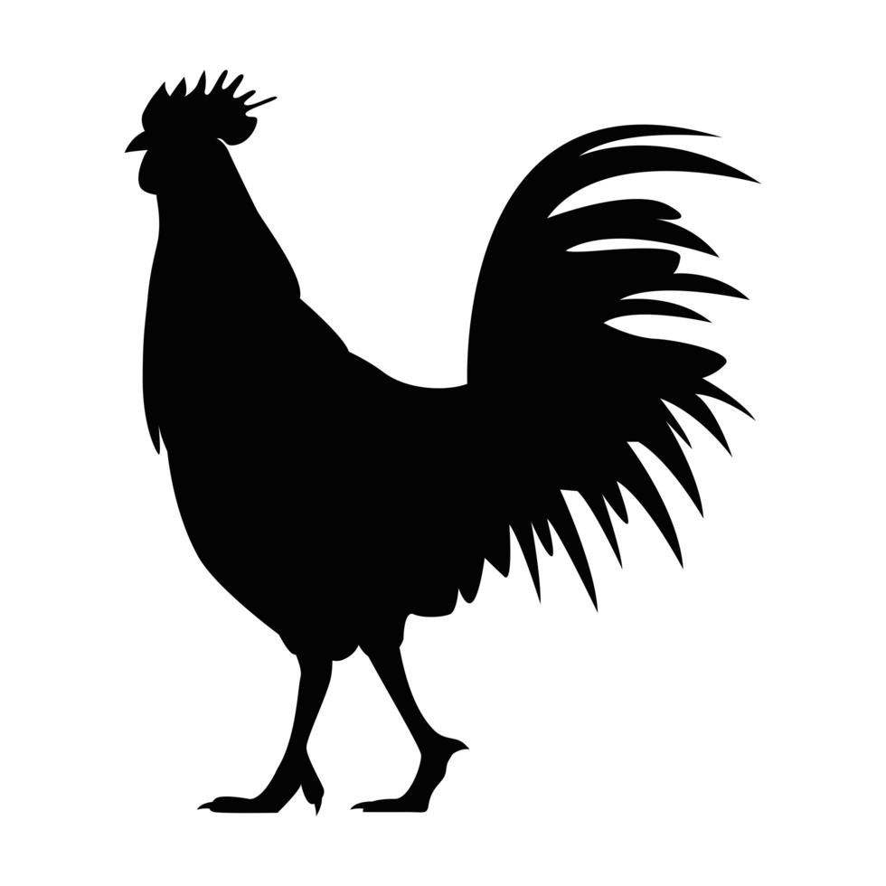 rooster silhouette icon vector
