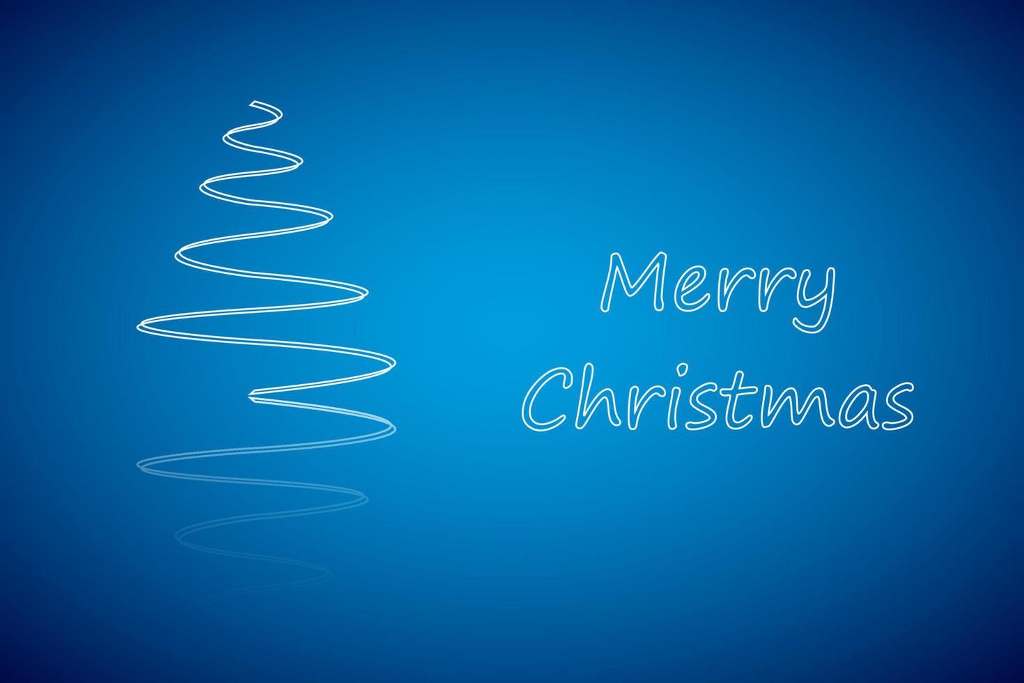 Simple blue Merry Christmas background. Vector illustration holiday card