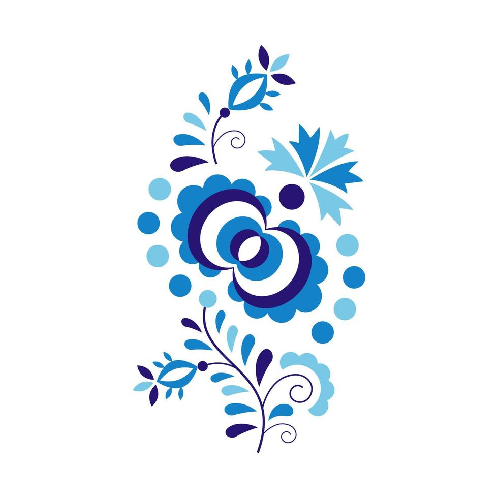 ornamento popular tradicional y patrón aislado sobre fondo blanco. símbolo de bordado floral. ilustración vectorial vector